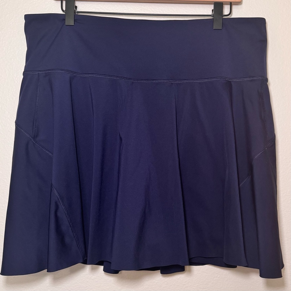 Athleta Ace Tennis Skort 1X Navy Golf Pickleball Athletic Skirt